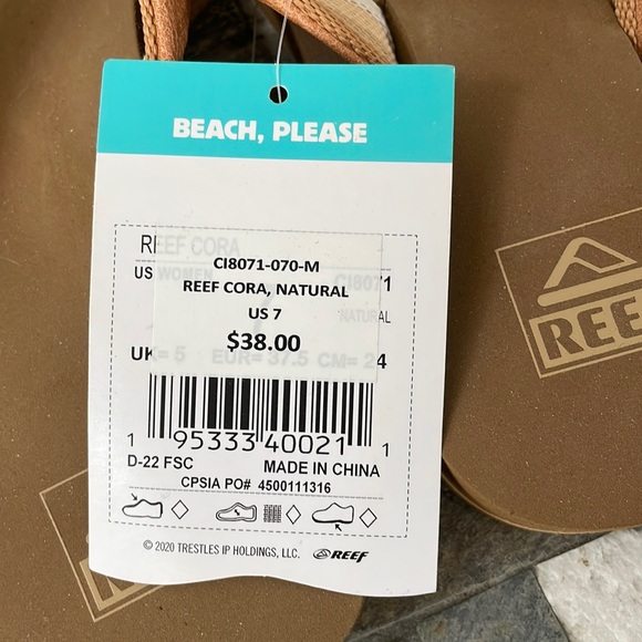 Woman’s REEF Cora Sandal, Natural, Size 7 - Picture 6 of 6